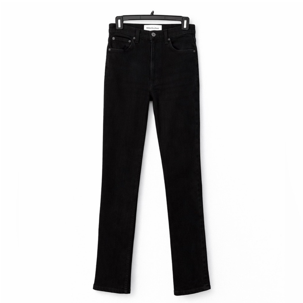 Reformation Liza High Straight Jeans Black High Rise Slim Straight Size 26
